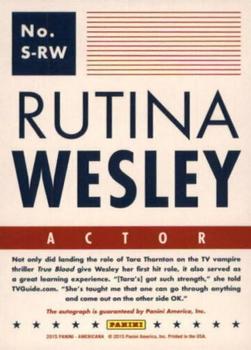 2015 Panini Americana - Signatures #S-RW Rutina Wesley Back
