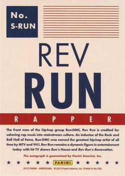 2015 Panini Americana - Signatures #S-RUN Rev Run Back