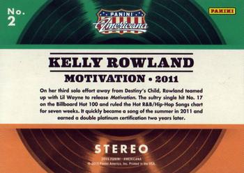 2015 Panini Americana - Certified Singles #2 Kelly Rowland Back