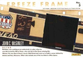 2015 Panini Americana - Freeze Frame #3 John C. McGinley Back