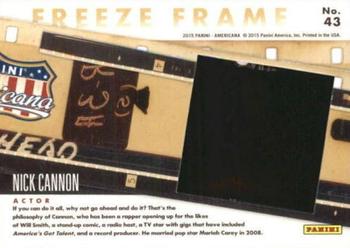 2015 Panini Americana - Freeze Frame #43 Nick Cannon Back
