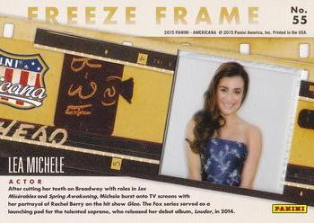 2015 Panini Americana - Freeze Frame #55 Lea Michele Back