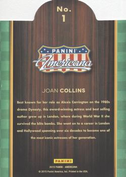 2015 Panini Americana - On the Tube Vintage #1 Joan Collins Back