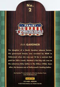 2015 Panini Americana - On the Tube Vintage #2 Ava Gardner Back