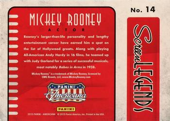 2015 Panini Americana - Screen Legends #14 Mickey Rooney Back