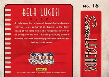 2015 Panini Americana - Screen Legends #16 Bela Lugosi Back