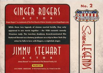 2015 Panini Americana - Screen Legends Co-stars #2 Ginger Rogers / Jimmy Stewart Back