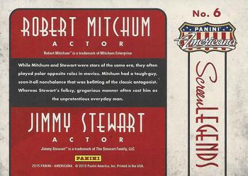 2015 Panini Americana - Screen Legends Co-stars #6 Jimmy Stewart / Robert Mitchum Back