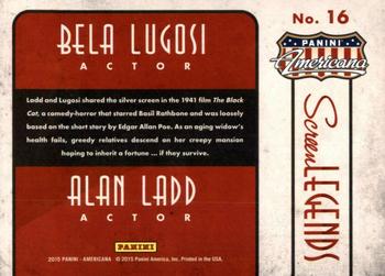 2015 Panini Americana - Screen Legends Co-stars #16 Alan Ladd / Bela Lugosi Back