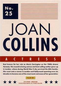 2015 Panini Americana - Red #25 Joan Collins Back