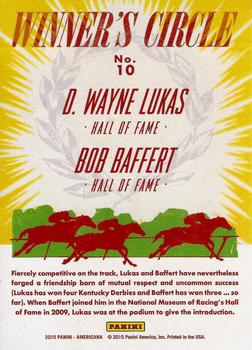 2015 Panini Americana - Winner's Circle Combos Gold #10 Bob Baffert / D. Wayne Lukas Back
