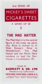 1957 Barratt Walt Disney Characters 2nd Series #1 The Mad Hatter Back