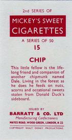 1957 Barratt Walt Disney Characters 2nd Series #15 Chip Back