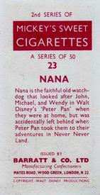1957 Barratt Walt Disney Characters 2nd Series #23 Nana Back