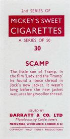 1957 Barratt Walt Disney Characters 2nd Series #30 Scamp Back