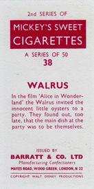 1957 Barratt Walt Disney Characters 2nd Series #38 Walrus Back