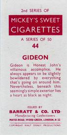 1957 Barratt Walt Disney Characters 2nd Series #44 Gideon Back