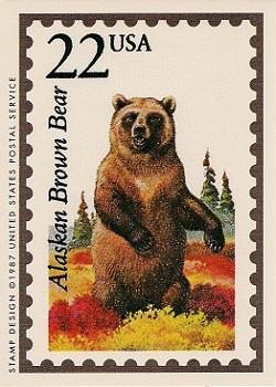 1991 Bon Air Wildlife America #1 Alaskan Brown Bear Front