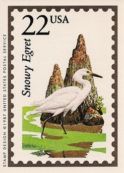 1991 Bon Air Wildlife America #3 Snowy Egret Front