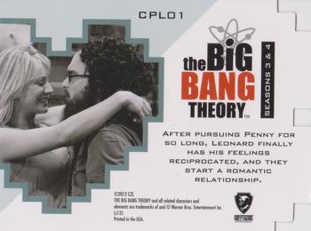 2013 Cryptozoic The Big Bang Theory Seasons 3 & 4 - Duos #CPLO1 Penny / Leonard Hofstadter Back