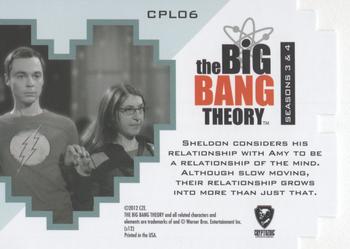 2013 Cryptozoic The Big Bang Theory Seasons 3 & 4 - Duos #CPLO6 Sheldon Cooper / Amy Farrah Fowler Back