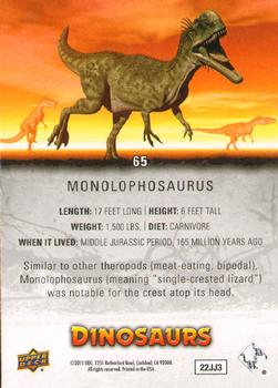 2015 Upper Deck Dinosaurs #65 Monolophosaurus Back