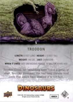 2015 Upper Deck Dinosaurs #5 Troodon Back