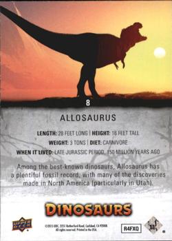 2015 Upper Deck Dinosaurs #8 Allosaurus Back