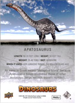 2015 Upper Deck Dinosaurs #9 Apatosaurus Back