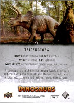 2015 Upper Deck Dinosaurs #10 Triceratops Back