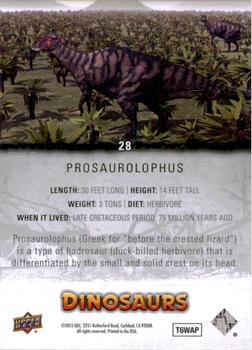 2015 Upper Deck Dinosaurs #28 Prosaurolophus Back