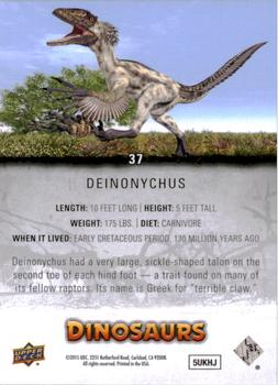 2015 Upper Deck Dinosaurs #37 Deinonychus Back