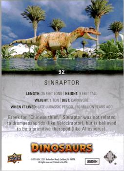 2015 Upper Deck Dinosaurs #92 Sinraptor Back