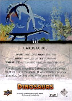 2015 Upper Deck Dinosaurs #119 Dakosaurus Back