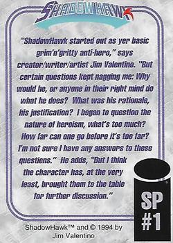 1994 Images of Shadowhawk - Holofoil #SP1 ShadowHawk Back