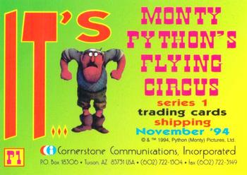 1995 Cornerstone Monty Python's Flying Circus - Promo #P1 And Now For Something Completely Different… Back