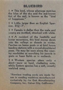 1958 Oak Manufacturing Birds #NNO Bluebird Back