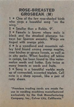 1958 Oak Manufacturing Birds #NNO Rose-breasted Grosbeak Back