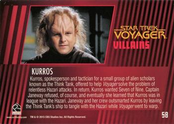 2015 Rittenhouse Star Trek: Voyager: Heroes and Villains #58 Kurros Back