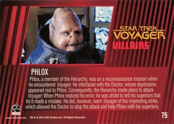 2015 Rittenhouse Star Trek: Voyager: Heroes and Villains #75 Phlox (Hierarchy) Back