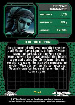 2015 Topps Chrome Star Wars Perspectives Jedi vs. Sith #7-J Aayla Secura Back