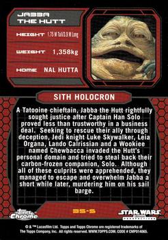 2015 Topps Chrome Star Wars Perspectives Jedi vs. Sith #35-S Jabba the Hutt Back