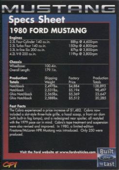 1999 Mustang 35th Anniversary #NNO 1980 Cobra Back