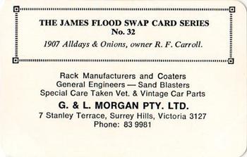 1968 James Flood Swap (Australia) #32 1907 Alldays & Onions Back