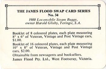 1968 James Flood Swap (Australia) #34 1900 Locomobile Steam Buggy Back