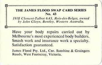 1968 James Flood Swap (Australia) #43 1910 Clement-Talbot 6 AS, Rois-des-Belges Back