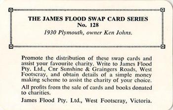 1968 James Flood Swap (Australia) #128 1930 Plymouth Back