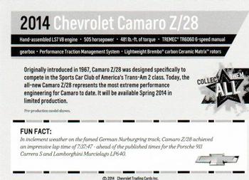 2014 Chevrolet - Series 2 #NNO 2014 Camaro Z/28 Back