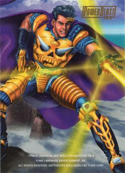 1995 Fleer Skeleton Warriors - PowerBlast #1 Prince Lightstar Back
