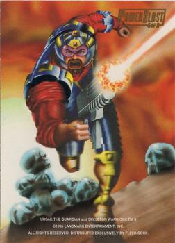 1995 Fleer Skeleton Warriors - PowerBlast #4 Ursak the Guardian Back
